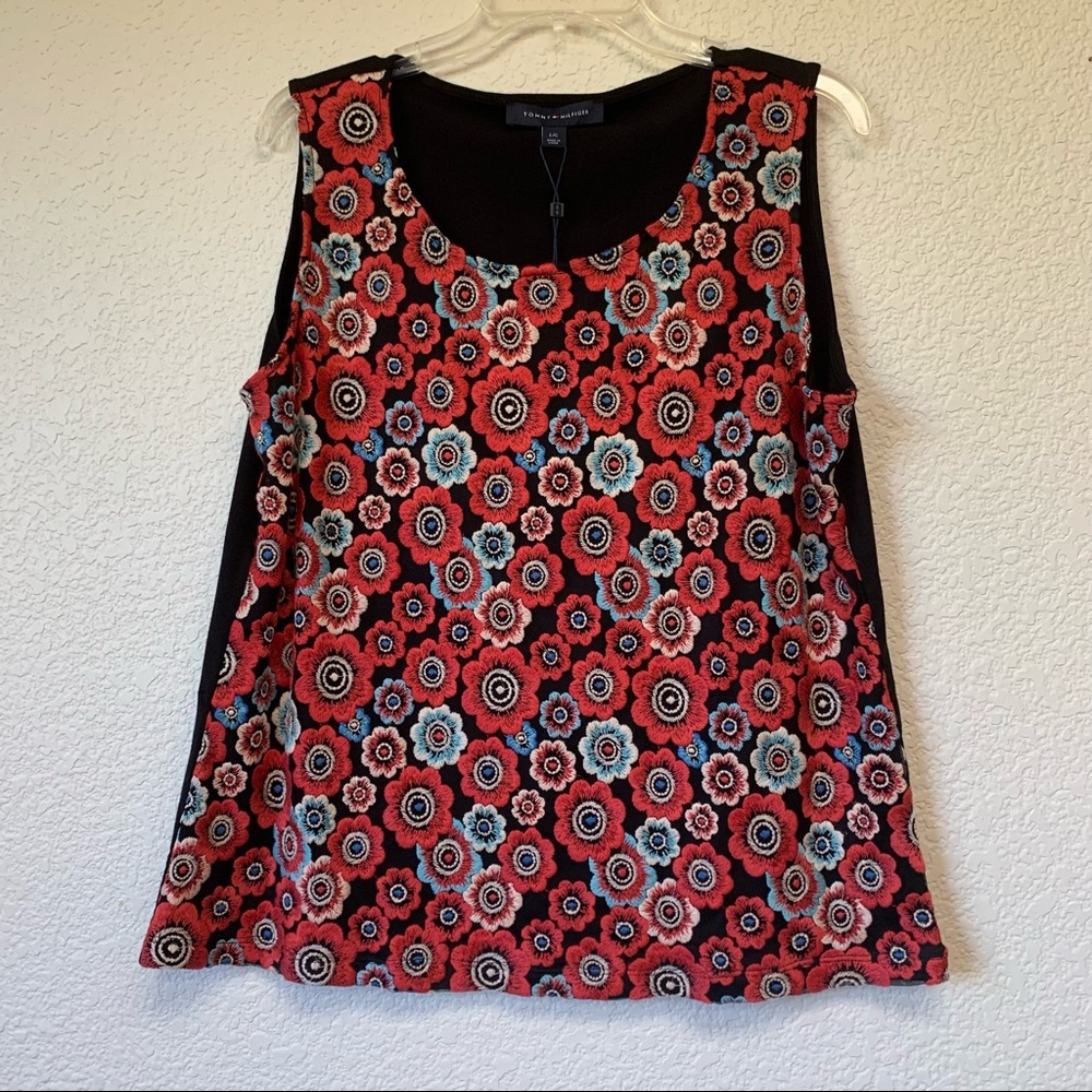 Tommy Hilfiger Indian Summer Embroidered Flowers Knit Top size L